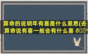 算命的说明年有喜是什么意思(去算命说有喜一般会有什么喜 💮 )